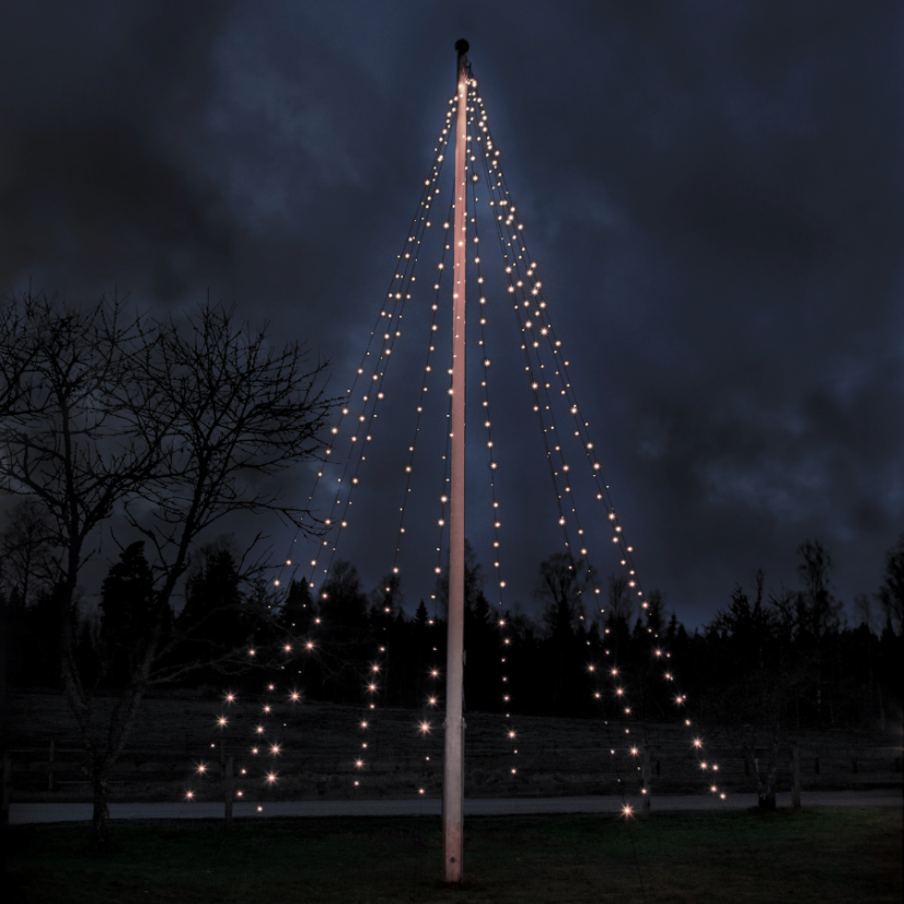 Dekorační LED systém světel spojených prstenem, 360LED, 7m, teplá bílá