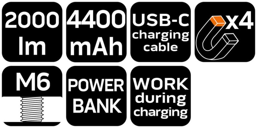 2000lm Wiederaufladbare Arbeitsleuchte 99-125