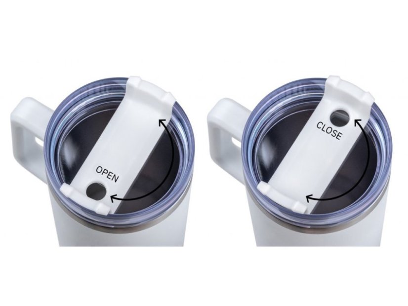 Autós thermo bögre szívószállal 1200 ml fehér