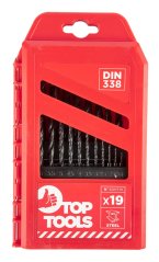 Vrták do kovu, HSS, sada, 1,0 - 10,0 mm, 19 ks 60H719