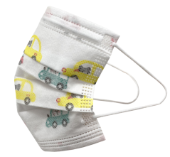 Detské rúško na tvár s gumičkou - autíčko, 50ks