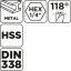 6-kutno svrdlo za metal 4,8 mm, 2 kom. 54T708