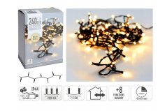 Světelný řetěz 18m 240 LED s časovačem Teplá bílá