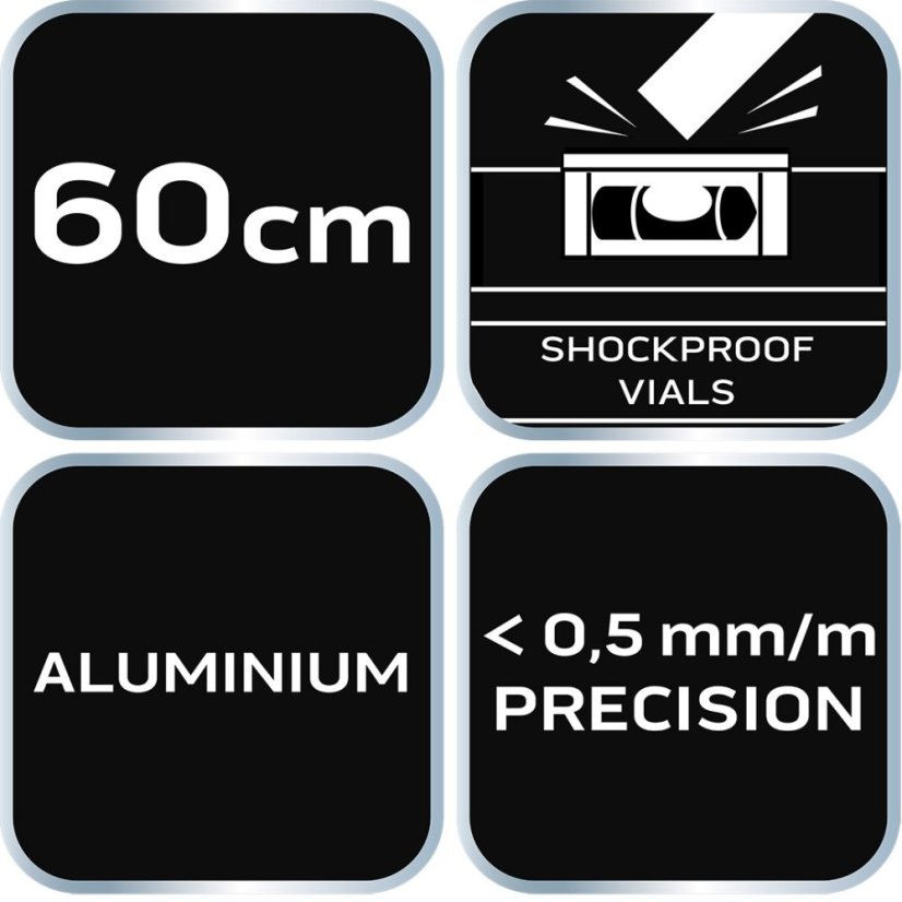 Aluminijska libela S 300, 3 razine, 60 cm 71-132