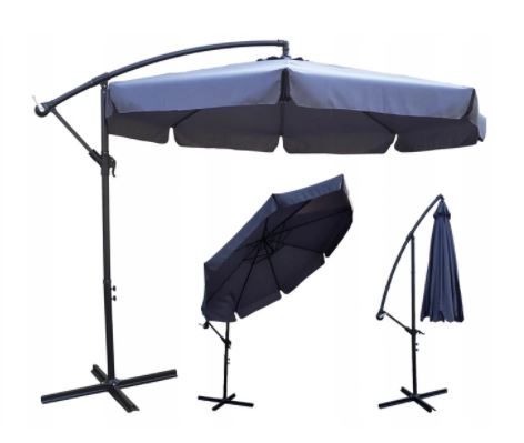 Umbrelă pliabilă gri închis pentru grădină 350cm