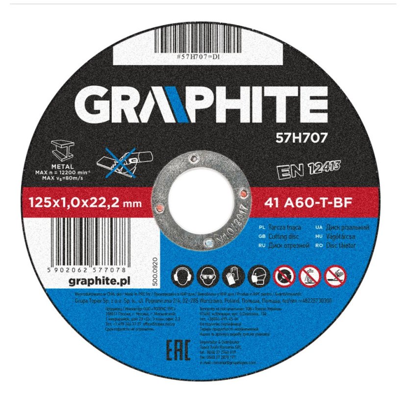 Rezna ploča za metal, 125 x 1,0 22,2 mm, 41 A60-T-BF 57H707