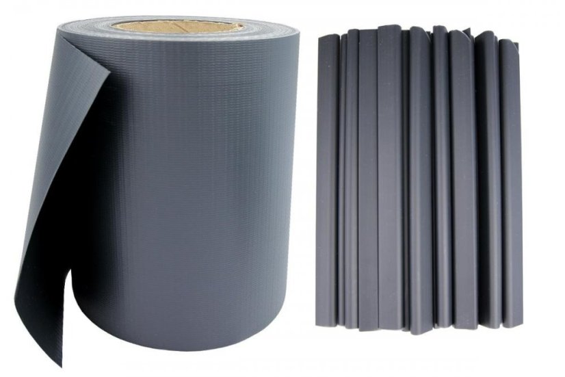 Zaunbeschattungsfolie 19cm x 35m Anthrazit 450g/m2 + Clips