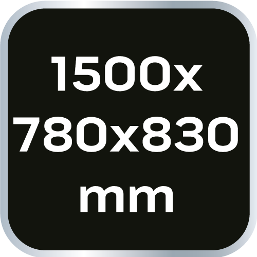 Arbeitstisch: 1500 mm x 780 mm x 830 mm 11-716