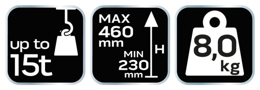 Hydraulische Hebebühne 15 t, 230-460 mm 10-455