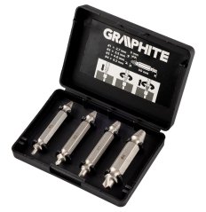 Extractoare de șuruburi cu două capete pentru șuruburi rupte sau socluri deteriorate, set de 4 bucăți. 54T429