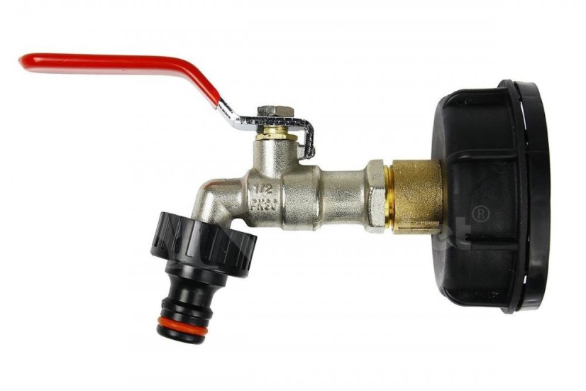 Fémszelep IBC tartályhoz 1000l 61mm IBC NKR 1/2" gyorscsatlakozóval 1000l 61mm IBC NKR 1/2" tartályhoz