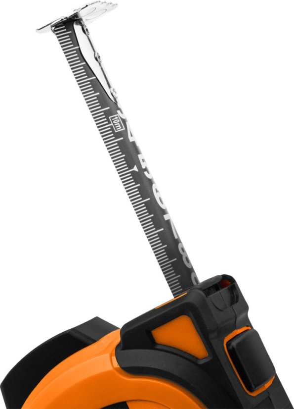 Super crni čelični metar od 5m x 19 mm, automatsko zaključavanje, dva gumba za zaustavljanje, magnet 67-242