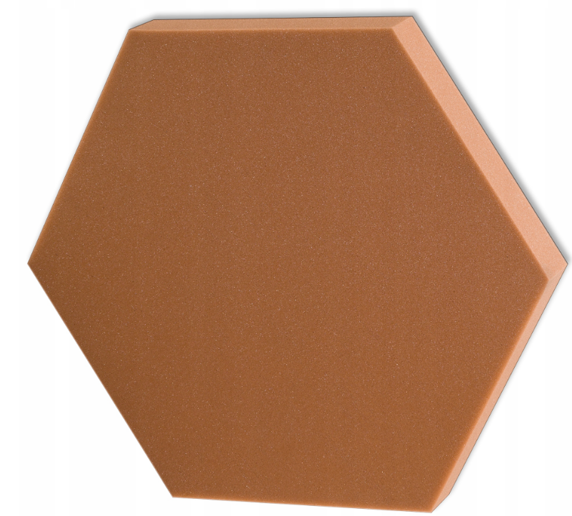 Akustický panel Hexagon 50x50cm, tloušťka 5cm, hnědý