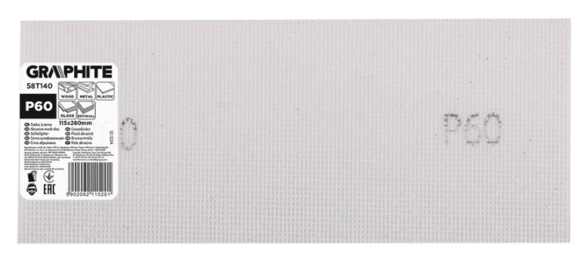 Mreža za mljevenje bijela 115 x 280 mm, P60 58T140