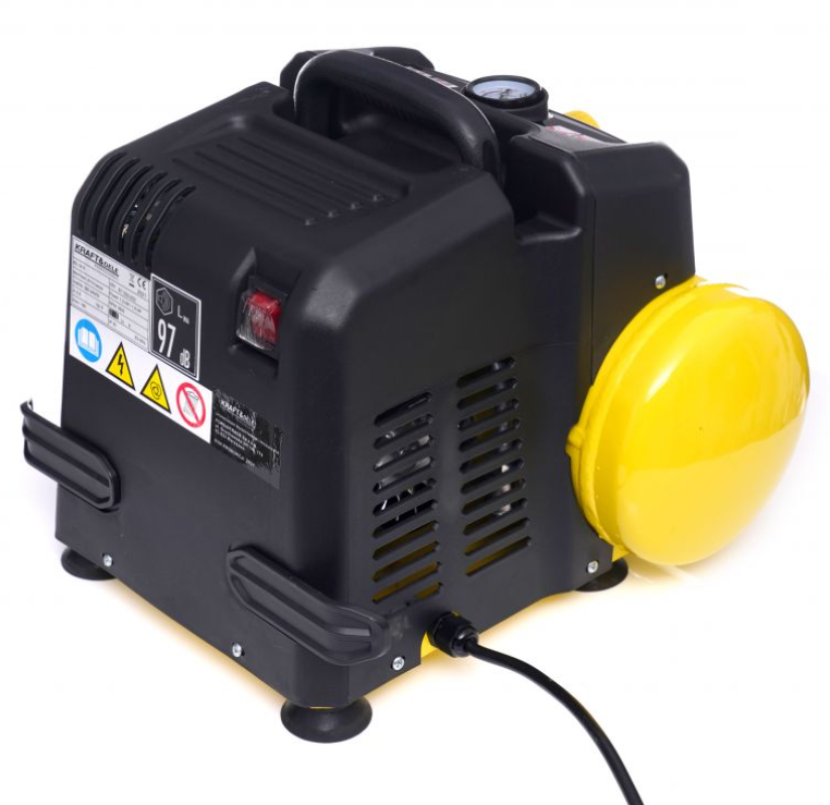 Kraft&Dele KD1415 hordozható olajmentes légkompresszor autószerelő műhelybe, 6L, 8 bar, 1.1 kW, 230V.