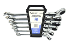 Racsnis villáskulcsok rugalmas csuklóval 8-19mm 6db G10339