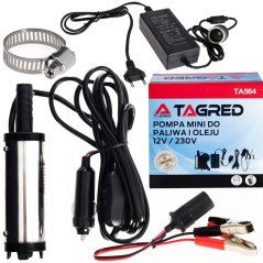 Помпа за източване на масло за отопление 12 V/230 V потопяема помпа мини + адаптери TA564