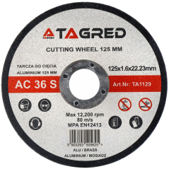 Disk za rezanje metala, aluminija, mesinga 125x1,6 mm TA1129