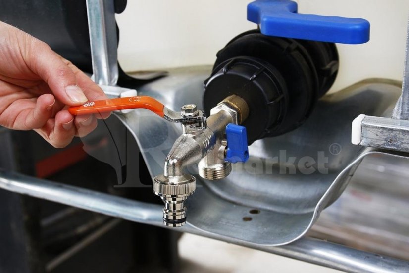 Robinet metalic pentru rezervor container de 1000L - IBC 61 MM PKR 1/2" CU CUPLE RAPIDE