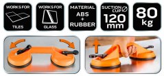 Ventuză pentru sticlă, dublă, 80 kg 56-806