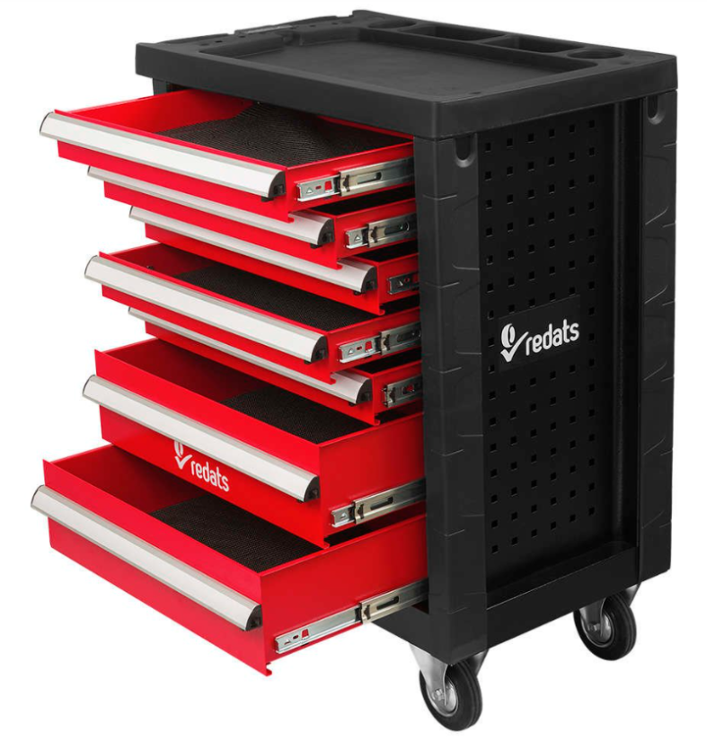 Delovni voziček / škatla za orodje PROFI REDATS - 7 predalov Rdeča / Črna