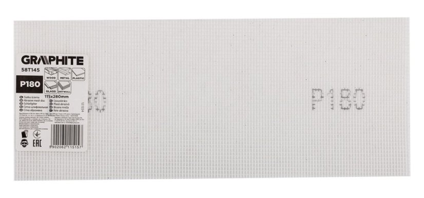 Mreža za mljevenje bijela 115 x 280 mm, P180 58T145