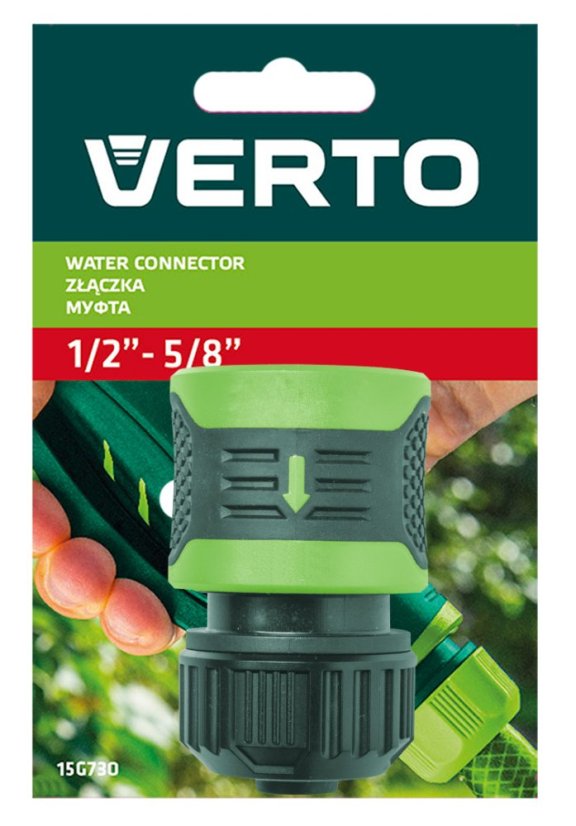 Durchflussverbindung 1/2"-5/8", aus zwei Materialien 15G730