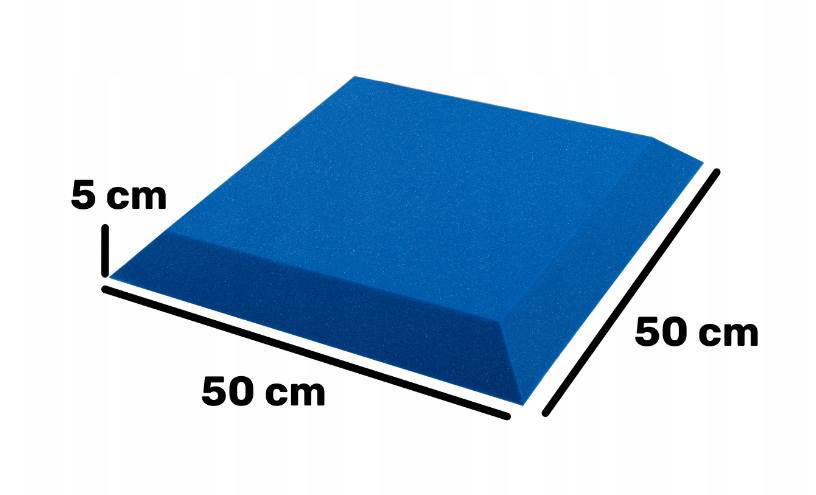 Akustický panel trapéz 50x50cm, tloušťka 5cm, modrý