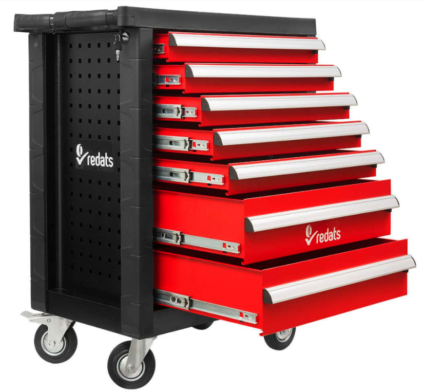 Delovni voziček / škatla za orodje PROFI REDATS - 7 predalov Rdeča / Črna