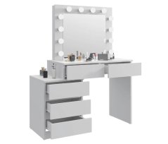 Toaletný stolík s LED zrkadlom Vanessa White