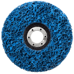 Brusni disk iz netkanega materiala (kodrasto vlakno) 125×22 mm, INOX/METAL, modra barva, TA1128