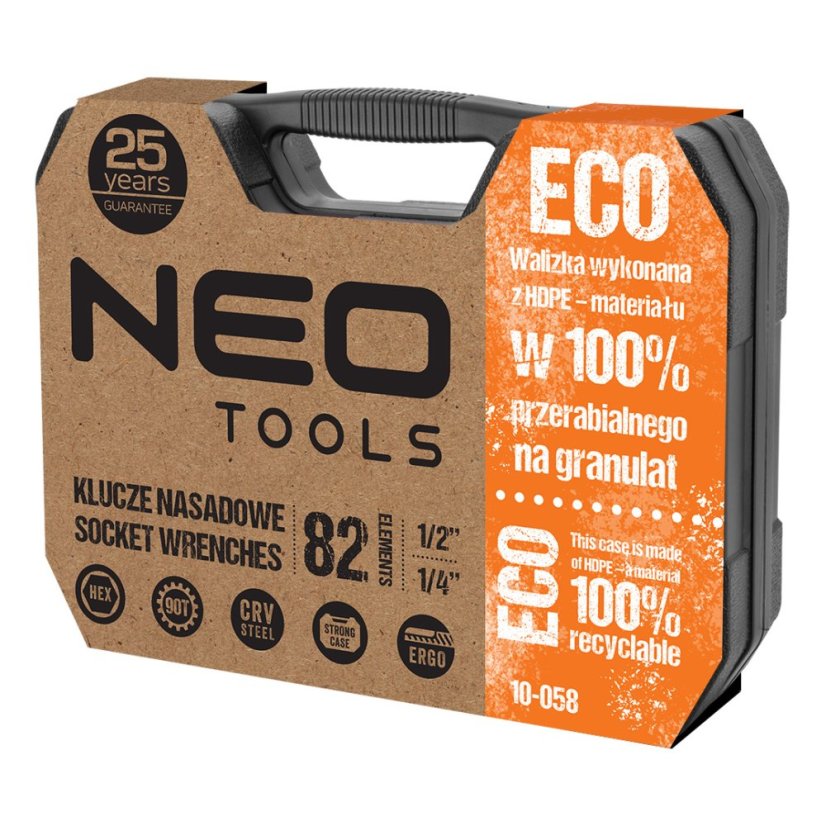 Csavarkulcsok 1/2", 1/4", 82 db-os készlet, ECO 10-058