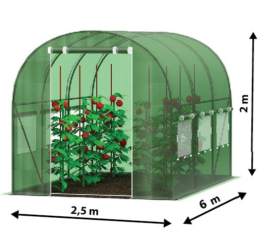 Garten Foliengewächshaus 2,5x6m mit UV-Filter STANDARD