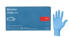 MERCATOR Nitrylex CLASSIC Сини защитни ръкавици, размер L, 100 бр./опаковка