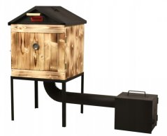 Kadilnica lesena 50x50x70cm s kovinsko streho
