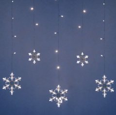 Svetelná záclona 156LED 5m Studená Biela Volčky