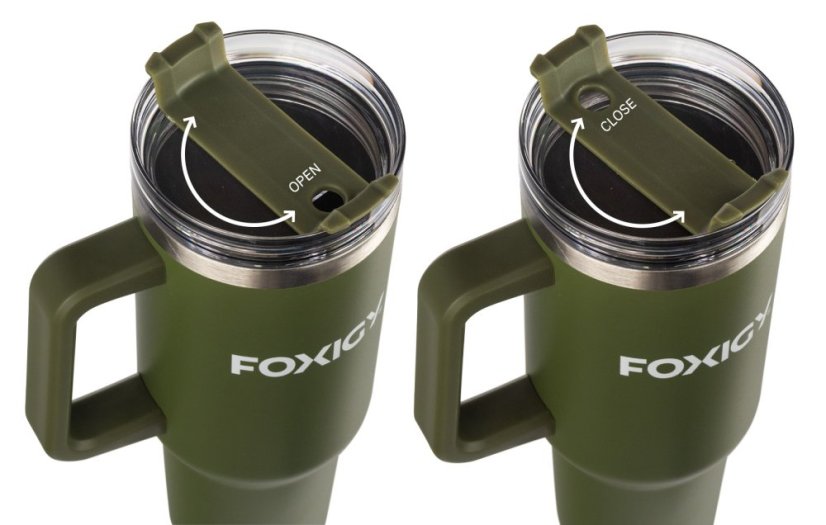 Auto termos šalica sa slamčicom 1200 ml Army green