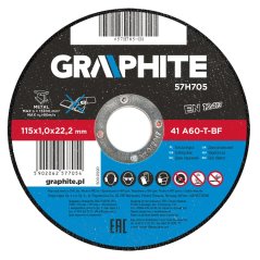 Rezna ploča za metal, 115 x 1,0 22,2 mm, 41 A60-T-BF 57H705