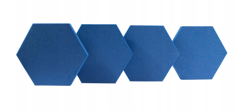 Akustický panel Hexagon 50x50cm, tloušťka 3cm, modrý