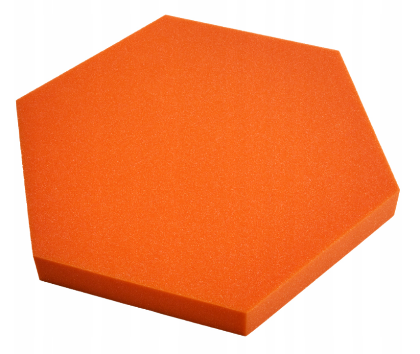 Akustický panel Hexagon 50x50cm, tloušťka 3cm, oranžový
