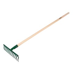 Univerzalne ravne grablje, 12 zuba, glava zakovicama, drvena drška 15G056