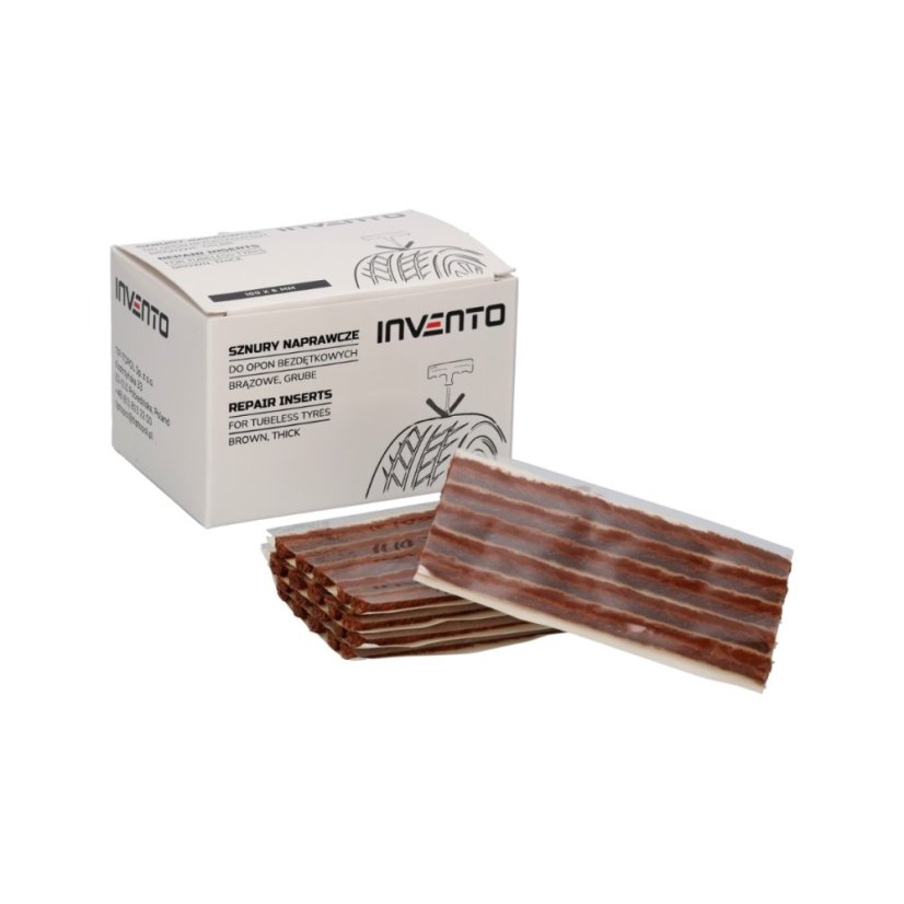 Braune, dicke Reparatureinlagen für schlauchlose PKW-Reifen, 100 x 6 mm, 50 Stück