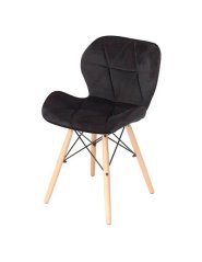 Bársony étkezőszék fekete CARBON
