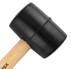 Pryžové kladivo 60 mm/400 g, dřevěná rukojeť 02A325-1