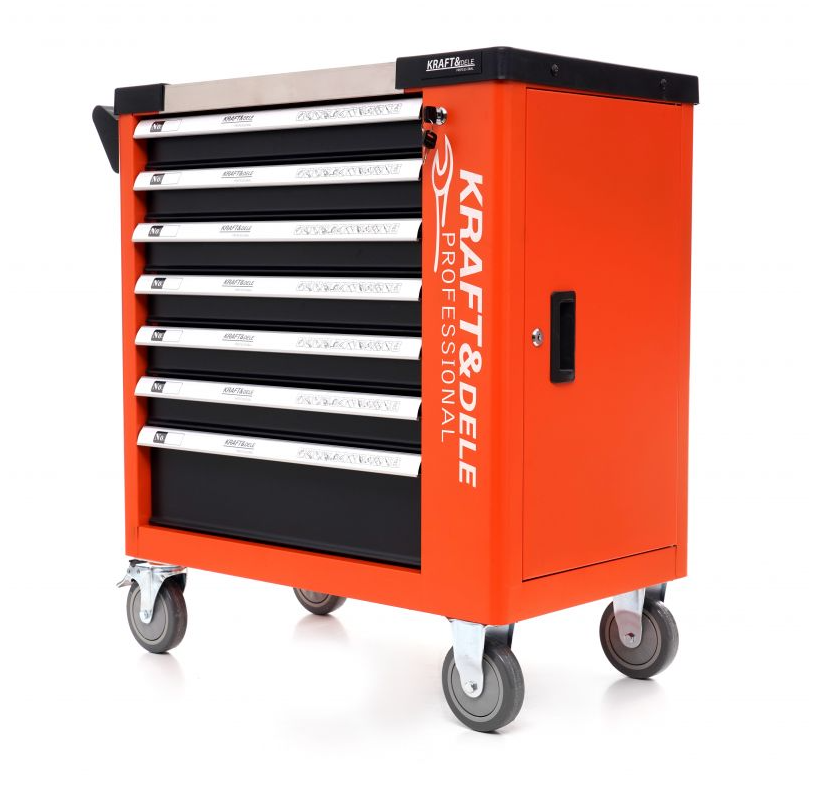 Cărucior pentru scule de atelier 258pcs - 7 sertare KD1067
