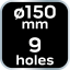 Csiszolókorongok 150 mm, P40, 5 db, 9 lyukkal, 04-721 08-990-hez