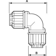 Rohrkupplung 90° fi 50 mm Polymer 9ALR9C50
