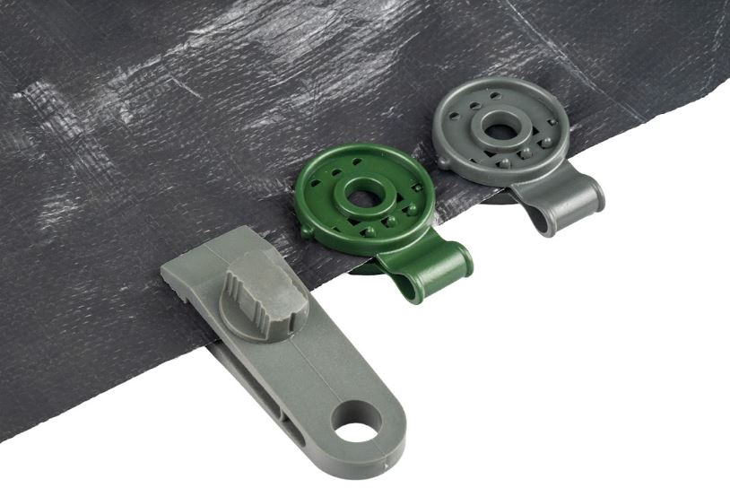 Cleme de fixare pentru plase de umbrire 4 cm, gri 10 buc