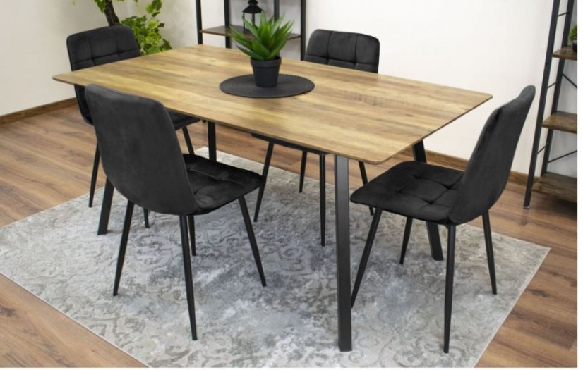 Bársony étkezőszék Black Luxury