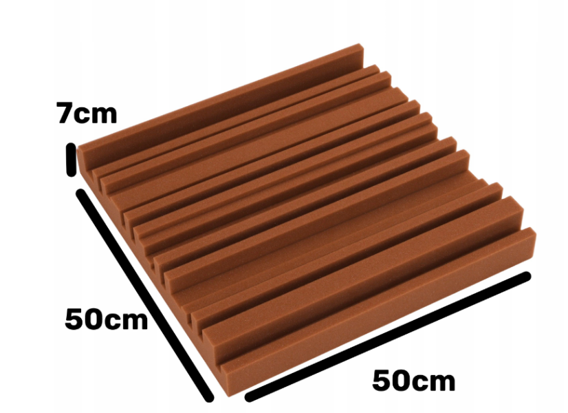 Akustický panel Equalizer 50x50cm, tloušťka 7cm, hnědý